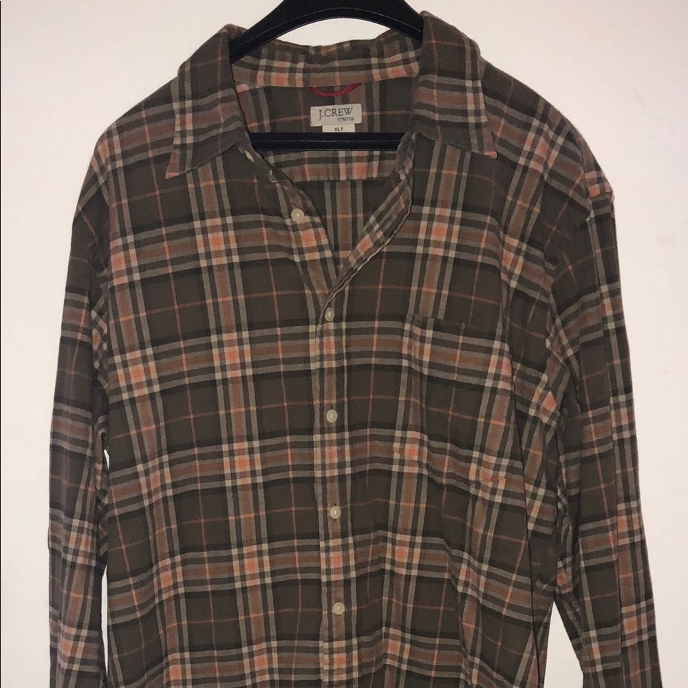Men’s XLT J. Crew Stretch Plaid Flannel Shirt
